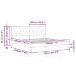 vidaXL Rám postele s čelnou doskou Modrá 200 x 200 cm Zamat – Obrázok 10
