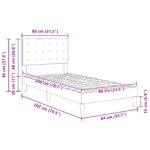 vidaXL Rám postele s čelnou doskou Tmavosivá 80 x 200 cm Látka – Obrázok 10