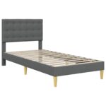 vidaXL Rám postele s čelnou doskou Tmavosivá 80 x 200 cm Látka – Obrázok 3