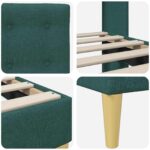 vidaXL Rám postele s čelnou doskou Tmavozelená 80 x 200 cm Látka – Obrázok 7