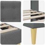 vidaXL Rám postele s čelnou doskou Tmavosivá 90 x 190 cm Látka – Obrázok 7