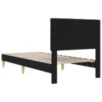 vidaXL Rám postele s čelnou doskou Čierna 90 x 190 cm Látka – Obrázok 6