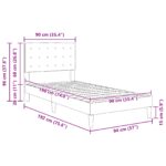vidaXL Rám postele s čelnou doskou Sivohnedá 90 x 190 cm Látka – Obrázok 10