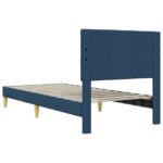 vidaXL Rám postele s čelnou doskou Modrá 90 x 190 cm Látka – Obrázok 6