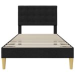 vidaXL Rám postele s čelnou doskou Čierna 90 x 200 cm Látka – Obrázok 4