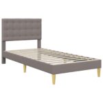 vidaXL Rám postele s čelnou doskou Sivohnedá 90 x 200 cm Látka – Obrázok 3