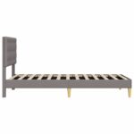 vidaXL Rám postele s čelnou doskou Sivohnedá 90 x 200 cm Látka – Obrázok 5