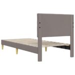vidaXL Rám postele s čelnou doskou Sivohnedá 90 x 200 cm Látka – Obrázok 6