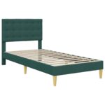 vidaXL Rám postele s čelnou doskou Tmavozelená 100 x 200 cm Látka – Obrázok 3