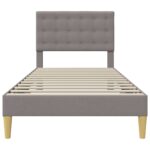 vidaXL Rám postele s čelnou doskou Sivohnedá 100 x 200 cm Látka – Obrázok 4