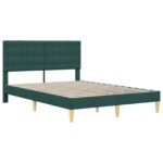 vidaXL Rám postele s čelnou doskou Tmavozelená 120 x 190 cm Látka – Obrázok 3