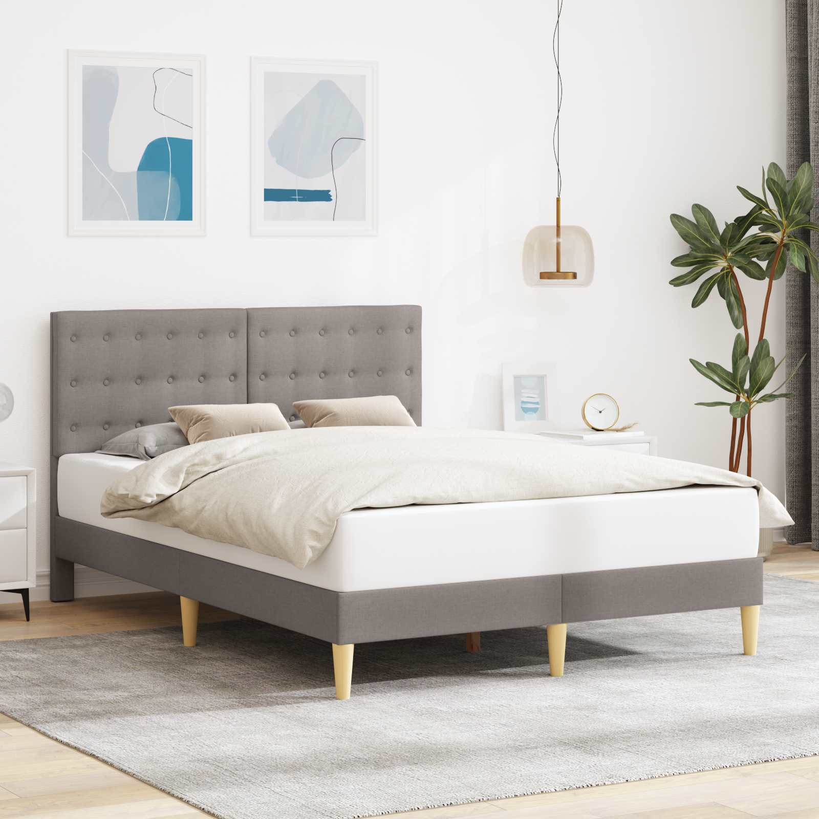 42027783_1.jpg vidaXL Rám postele s čelnou doskou Sivohnedá 120 x 190 cm Látka – Obrázok 1