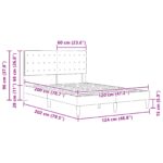 vidaXL Rám postele s čelnou doskou Tmavosivá 120 x 200 cm Látka – Obrázok 10