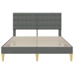 vidaXL Rám postele s čelnou doskou Tmavosivá 120 x 200 cm Látka – Obrázok 4