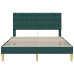 vidaXL Rám postele s čelnou doskou Tmavozelená 120 x 200 cm Látka – Obrázok 4