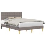 vidaXL Rám postele s čelnou doskou Sivohnedá 140 x 190 cm Látka – Obrázok 2