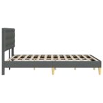 vidaXL Rám postele s čelnou doskou Tmavosivá 140 x 200 cm Látka – Obrázok 5