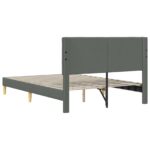 vidaXL Rám postele s čelnou doskou Tmavosivá 140 x 200 cm Látka – Obrázok 6