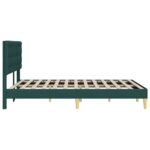 vidaXL Rám postele s čelnou doskou Tmavozelená 140 x 200 cm Látka – Obrázok 5