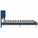 vidaXL Rám postele s čelnou doskou Modrá 140 x 200 cm Látka – Obrázok 5