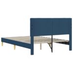 vidaXL Rám postele s čelnou doskou Modrá 160 x 200 cm Látka – Obrázok 6