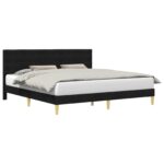 vidaXL Rám postele s čelnou doskou Čierna 180 x 200 cm Látka – Obrázok 2