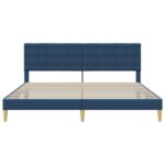 vidaXL Rám postele s čelnou doskou Modrá 180 x 200 cm Látka – Obrázok 4