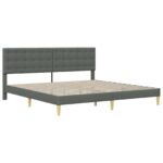 vidaXL Rám postele s čelnou doskou Tmavosivá 200 x 200 cm Látka – Obrázok 3