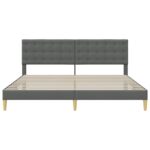 vidaXL Rám postele s čelnou doskou Tmavosivá 200 x 200 cm Látka – Obrázok 4