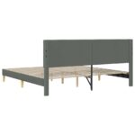 vidaXL Rám postele s čelnou doskou Tmavosivá 200 x 200 cm Látka – Obrázok 6