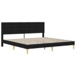 vidaXL Rám postele s čelnou doskou Čierna 200 x 200 cm Látka – Obrázok 3
