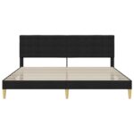 vidaXL Rám postele s čelnou doskou Čierna 200 x 200 cm Látka – Obrázok 4
