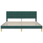 vidaXL Rám postele s čelnou doskou Tmavozelená 200 x 200 cm Látka – Obrázok 4