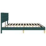 vidaXL Rám postele s čelnou doskou Tmavozelená 200 x 200 cm Látka – Obrázok 5