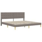 vidaXL Rám postele s čelnou doskou Sivohnedá 200 x 200 cm Látka – Obrázok 3