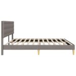 vidaXL Rám postele s čelnou doskou Sivohnedá 200 x 200 cm Látka – Obrázok 5