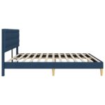 vidaXL Rám postele s čelnou doskou Modrá 200 x 200 cm Látka – Obrázok 5