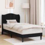 vidaXL Rám postele s čelnou doskou Čierna 80 x 200 cm Umelá koža
