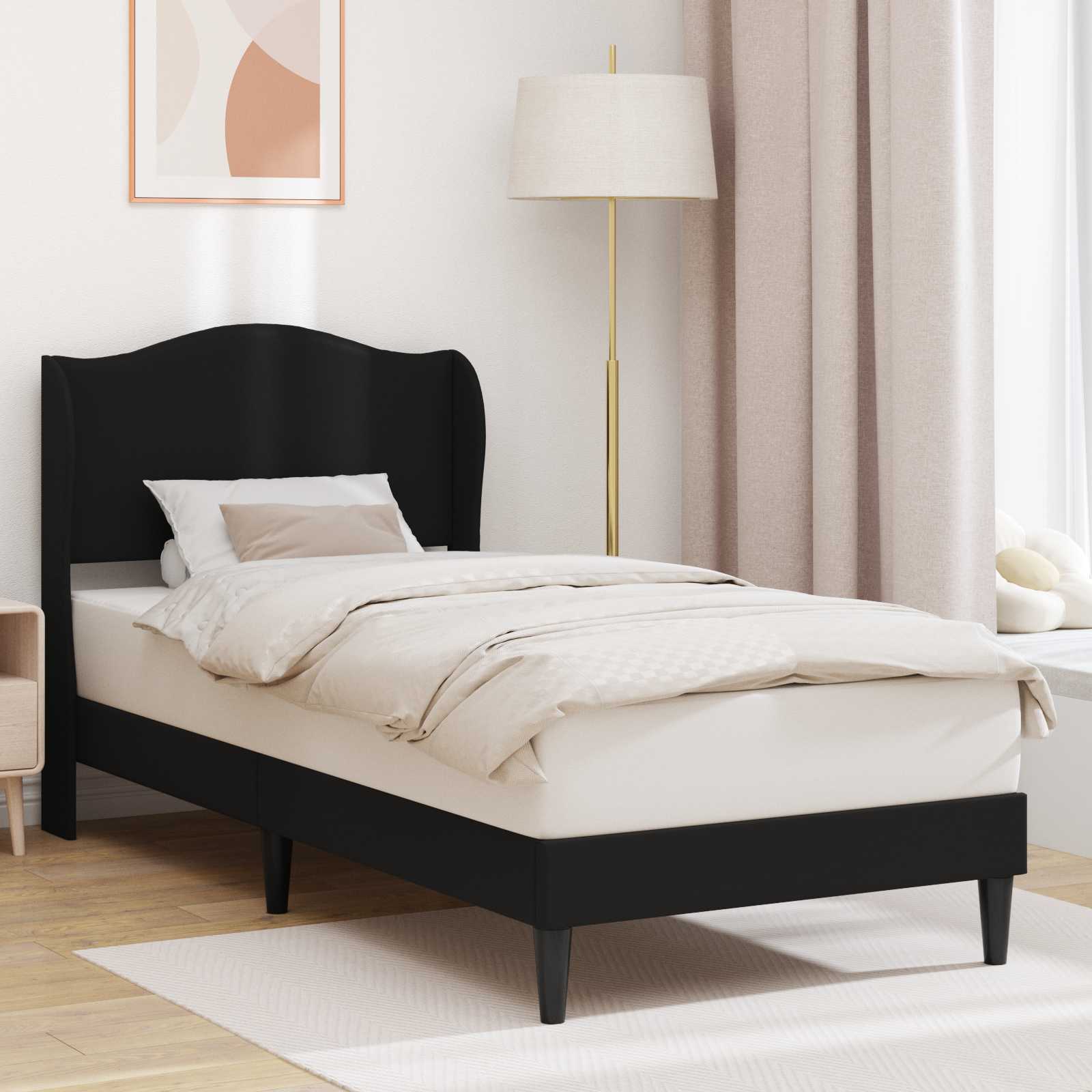 42027835_1.jpg vidaXL Rám postele s čelnou doskou Čierna 80 x 200 cm Umelá koža – Obrázok 1