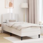 vidaXL Rám postele s čelnou doskou Biela 100 x 200 cm Umelá koža