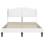 vidaXL Rám postele s čelnou doskou Biela 160 x 200 cm Umelá koža – Obrázok 4