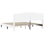 vidaXL Rám postele s čelnou doskou Biela 200 x 200 cm Umelá koža – Obrázok 6