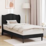 vidaXL Rám postele s čelnou doskou Čierna 80 x 200 cm Zamat