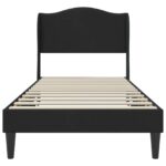 vidaXL Rám postele s čelnou doskou Čierna 90 x 190 cm Zamat – Obrázok 4