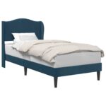 vidaXL Rám postele s čelnou doskou Modrá 90 x 190 cm Zamat – Obrázok 2