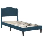 vidaXL Rám postele s čelnou doskou Modrá 90 x 190 cm Zamat – Obrázok 3