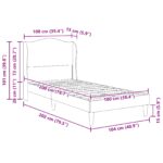 vidaXL Rám postele s čelnou doskou Modrá 100 x 200 cm Zamat – Obrázok 9