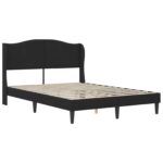 vidaXL Rám postele s čelnou doskou Čierna 120 x 190 cm Zamat – Obrázok 3