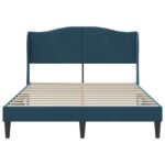 vidaXL Rám postele s čelnou doskou Modrá 120 x 190 cm Zamat – Obrázok 4
