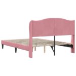 vidaXL Rám postele s čelnou doskou Ružová 140 x 190 cm Zamat – Obrázok 6